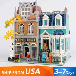 Bookshop 10270 Lepin 10201 City Street View Modular Building Blocks Kids Toy