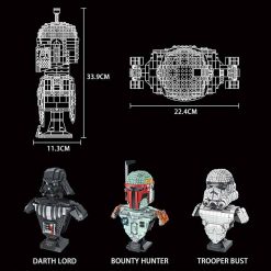 Mould King Star Wars Book Of Boba Fett Bust Figure Mandalorian 21021 Ideas Creator Expert Series 1268Pcs Building Blocks Kids Toy Gift Mould King Star Wars Book Of Boba Fett Bust Figure Mandalorian 21021 Ideas Creator Expert Series 1268Pcs Building Blocks Kids Toy Gift - Image 5