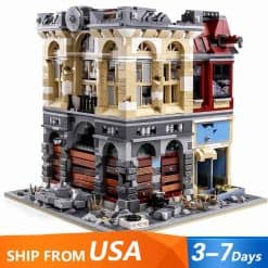 Super 18K K126 brick Bank Apocalypseburg City Street View Ideas Creator Modular Building Blocks Kids Toy