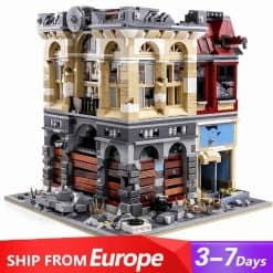 Super 18K K126 brick Bank Apocalypseburg City Street View Ideas Creator Modular Building Blocks Kids Toy