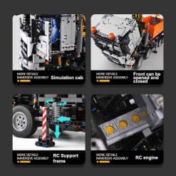 Mould King 19007 Mercedes Benz Arocs Pneumatic Truck Motorized Technic Remote Control 2819Pcs Building Blocks Bricks Kids Toy Mould King 19007 Pneumatic Truck Mercedes Benz Motorized Technic Building Blocks Kids Toys