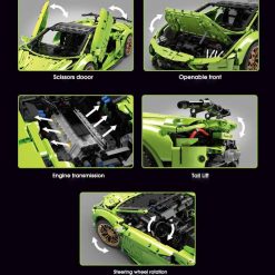 Super 18K Lamborghini Huracan Evo Spyder K131 Race Hyper Car Technic 3229Pcs Building Blocks Kids Toy Gift Super 18K Lamborghini Huracan Evo Spyder K131 Race Hyper Car Technic 3229Pcs Building Blocks Kids Toy Gift - Image 4