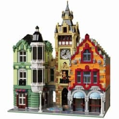 JIESTAR 89103 Clock Tower Square City Street View Ideas Creator Modular Building Blocks Kids Toys