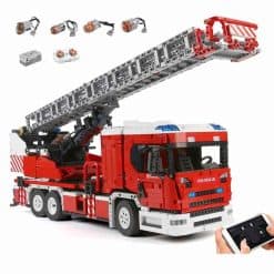 Mould King 17022 Fire Truck Rescue Vehicle Technic Ideas Remote Control Building Blocks Kids Toy