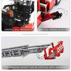 Mould King 17022 Fire Ladder Truck Rescue Vehicle Technic Remote Control 4886Pcs Building Blocks Bricks Kids Toy Mould King 17022 Fire Truck Rescue Vehicle Technic Ideas Remote Control Building Blocks Kids Toy