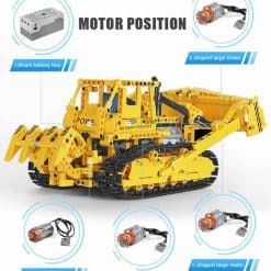 Mould King 17024 Bulldozer Caterpillar D8K Technic MOC-74666 Remote Control 1003Pcs Building Blocks Bricks Kids Toy Mould King 17027 Bulldozer Caterpillar D8K MOC 74666 Construction Vehicle Technic Remote Control Building Blocks Kids Toys