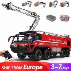 Mould King 19004 Airport Crash Tender Pneumatic Rescue Vehicle Technic MOC 446 Building Blocks Kids Toy