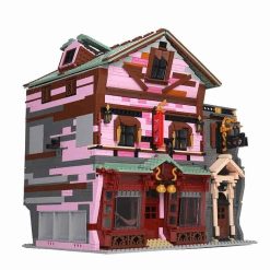 Mould King 16039 Harry Potter Quick Pitch Supplies Quidditch Shop With Lights Building Blocks Bricks Kids Toy