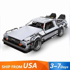 JieStar 92004 Back to the Future 1985DMC-12 DeLorean Time Machine Car Building Blocks Kids Toy