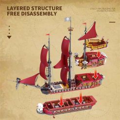 Reobrix 66010 Pirate Revenge Ship Pirates Of The Caribbean 3066Pcs Building Blocks Bricks Kids Toy Reobrix 66010 Pirate Revenge Ship pirates of the Caribbean Building blocks kids toy