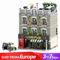 JieStar 89107 Lion Pub Modular Street View Building Blocks