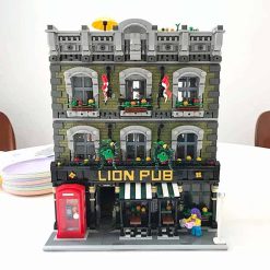 Lion Pub Jiestar 89107 City Street View Ideas Creator Expert Series 5910Pcs Modular Building Blocks Kids Toy Gift JieStar 89107 Lion Pub Modular Street View Building Blocks