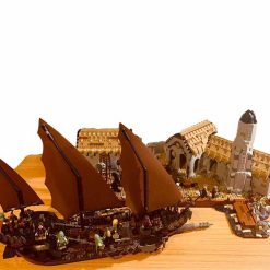 Lord of the Rings Hobbit Harlond Port Harbor MOC-65405 UCS With Pirate Ship 2882Pcs Modular Building Blocks Kids Toy Lord of the Rings Hobbit Harlond Port Harbor MOC-65405 UCS Pirate Ship Building Blocks Kids Toy