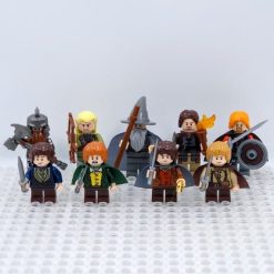 Lord of the Rings Hobbit The Fellowship of the Ring 9Pcs Brick Figures Set With Weapon Accessories Lord of the Rings Hobbit The Fellowship of the Ring Minifigures