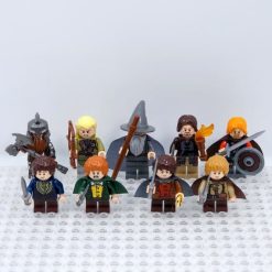 Lord of the Rings Hobbit The Fellowship of the Ring 9Pcs Brick Figures Set With Weapon Accessories Lord of the Rings Hobbit The Fellowship of the Ring Minifigures