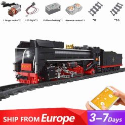 Mould King 12003 QJ Steam Locomotive Train Ideas Technic RC Building Blocks Kids Toy