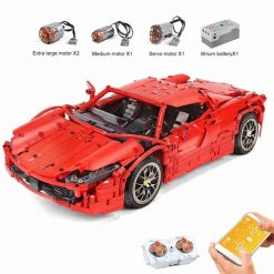 Mould King 13048 Red Ferrari 488 Technic Super Car with RC MOC-1767 Building Blocks