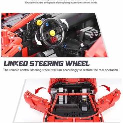 Mould King 13048 Ferrari 488 Technic Super Car with RC 2083Pcs Building Blocks Kids Toy MOC-1767 Mould King 13048 Red Ferrari 488 Technic Super Car with RC MOC-1767 Building Blocks