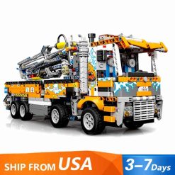 Mould King 19014 Pneumatic Concrete Pump Truck Technic Gear Control Building Blocks