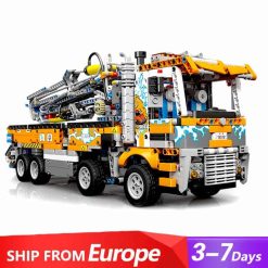 Mould King 19014 Pneumatic Concrete Pump Truck Technic Gear Control Building Blocks