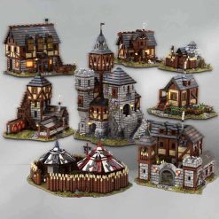 Medieval City MOC-115132 Castle Expansion Architecture Townhall Modular Building Blocks Bricks