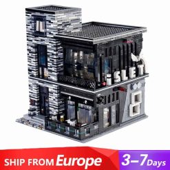 Mould King 16042 The Islet Bar Pub And Restaurant Nova Town City Street View Lights Modular Building Blocks Kids Toy