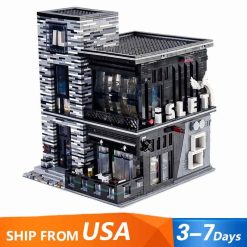 Mould King 16042 The Islet Bar Pub And Restaurant Nova Town City Street View Lights Modular Building Blocks Kids Toy