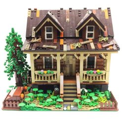 Funwhole Wood Cabin FH9001 With Lights Nova Town City Creator Modular Building Blocks