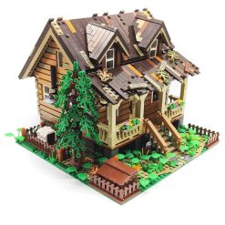 Funwhole Wood Cabin FH9001 With Lights Nova Town City Creator Ideas 2097Pcs Modular Building Blocks Kids Toy Funwhole Wood Cabin FH9001 With Lights Nova Town City Creator Modular Building Blocks