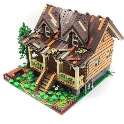 Funwhole Wood Cabin FH9001 With Lights Nova Town City Creator Ideas 2097Pcs Modular Building Blocks Kids Toy Funwhole Wood Cabin FH9001 With Lights Nova Town City Creator Modular Building Blocks