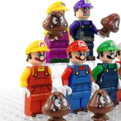 Super Mario Bros 12 Brick Figures Collection Goombas Mario Luigi Wario Kids Toy Super Mario Bros Minifigures Goombas Mario Luigi Wario Kids Toy