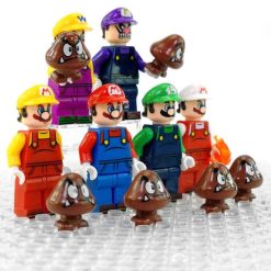Super Mario Bros 12 Brick Figures Collection Goombas Mario Luigi Wario Kids Toy Super Mario Bros Minifigures Goombas Mario Luigi Wario Kids Toy