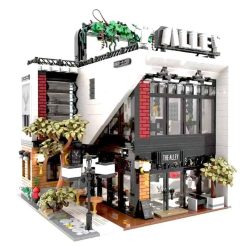 MORK 10208 The Deers Alley Milk Bar Nova Town City Street View 3423Pcs Modular Building Blocks Kids Toy