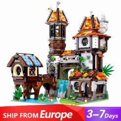 Jiestar 89149 The Medieval Riverside Scholars Ideas Creator Street View Modular Building Blocks Kids Toy