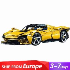 Ferrari Daytona Yellow SP3 8:1 43143 Technic Super Sports Race Car Hyper Car Building Blocks Kids Toy