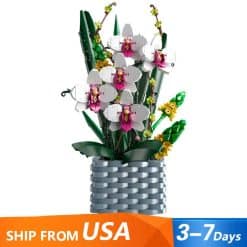 Mould King 10025 Orchid Flower Bouquet Eternal Butterfly Ideas Creator Botanical Building Blocks