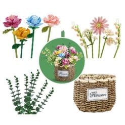 Flower Bouquet Basket Collection JAKI JK2660 Ideas Creator Botanical Plants Building Blocks Kids Toy Flower Bouquet Basket Collection JAKI JK2660 Ideas Creator Botanical Plants Building Blocks Kids Toy