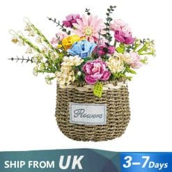 Flower Bouquet Basket Collection JAKI JK2660 Ideas Creator Botanical Plants Building Blocks Kids Toy