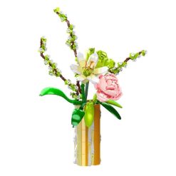 JAKI 2652 Flower Bouquet Vase Ideas Creator Botanical Plant Building Blocks Kids Toy