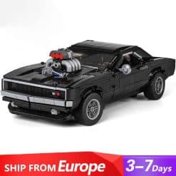 Mould King 10028 Dodge Charger Fast And The Furious Dom's Charger Technic Vintage Muscle Car Building Blocks Kids Toy