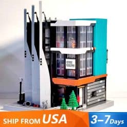 PINBAO 7702 The Office Building Boss on top Nova Town Street View Modular Building Blocks