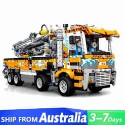 Mould King 19014 Pneumatic Concrete Pump Truck Technic Gear Control Building Blocks