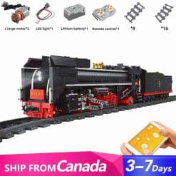 Mould King 12003 QJ Steam Locomotive Train Ideas Technic RC Building Blocks Kids Toy
