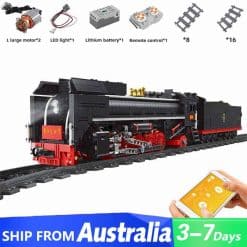 Mould King 12003 QJ Steam Locomotive Train Ideas Technic RC Building Blocks Kids Toy