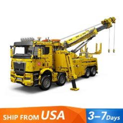 Mould King 17028 Road Rescue Truck with Motor Technic Construction Vehicle Crane Building Blocks Kids Toy
