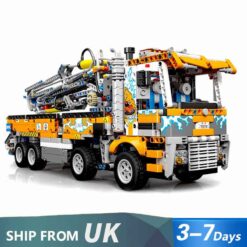 Mould King 19014 Pneumatic Concrete Pump Truck Technic Gear Control Building Blocks