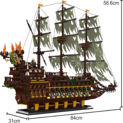 Mould King 13197 Flying Dutchman Pirate Of the Caribbean Ship Sailboat 4364Pcs Building Blocks Bricks Kids Toy Mould King 13197 Jumping Creative Pirate Ship Dutchman Sailboat Building Blocks Bricks Kids Toy