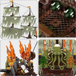Mould King 13197 Flying Dutchman Pirate Of the Caribbean Ship Sailboat 4364Pcs Building Blocks Bricks Kids Toy Mould King 13197 Jumping Creative Pirate Ship Dutchman Sailboat Building Blocks Bricks Kids Toy