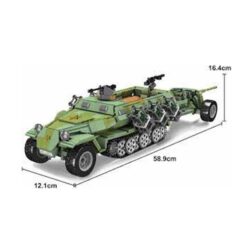 Mould King 20027 Army Truck Model Sd.Kfz. 251 Military German Half-Track Armored Vehicle 1298Pcs Military Building Blocks Kids Toy Mould King 20027 Army Truck Model Sd.Kfz. 251 Military German Half-Track Armored Vehicle