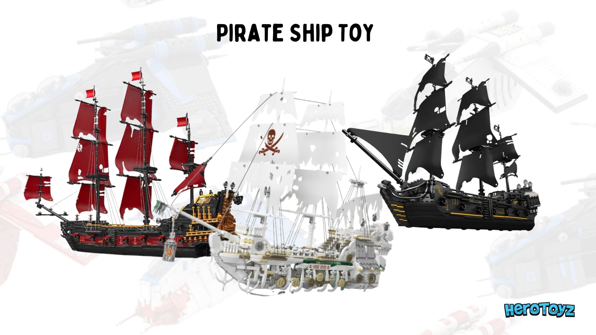 Mould King 13109 Queen Anne's Revenge Pirate Ship Toy Is A Treasure Trove For Your Young Builders. Pirate Ship Toy